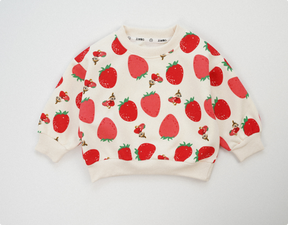 Strawberry Print Sweater | Comfy 100% Cotton Casual Wear