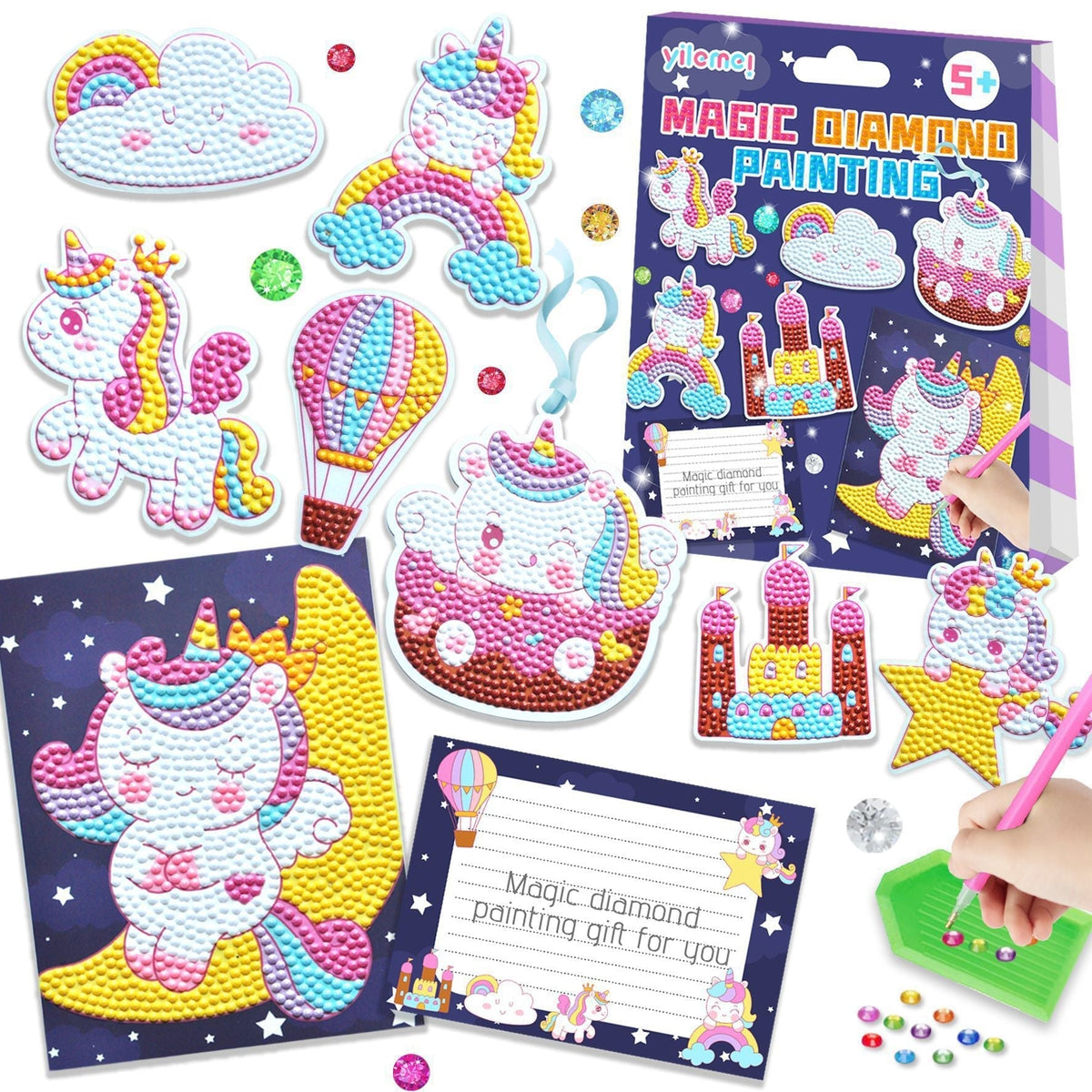 Diamond Painting Kit for Kids | Sparkling Dinosaur Art Activity