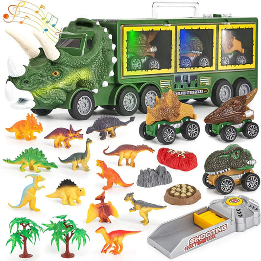 Dinosaur Transport Truck | Mini Cars with Lights and Sounds