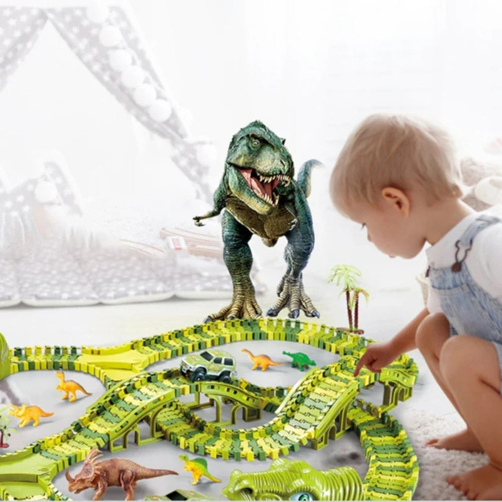 Dinosaur Train Track Set | Clickable Rails and Figures for Imaginative Play