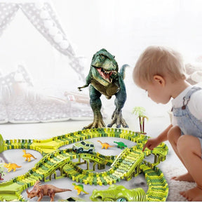 Dinosaur Train Track Set | Clickable Rails and Figures for Imaginative Play