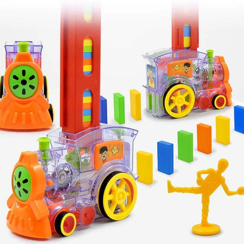 Automatic Domino Train Toy | Lights, Sounds, and Easy Play