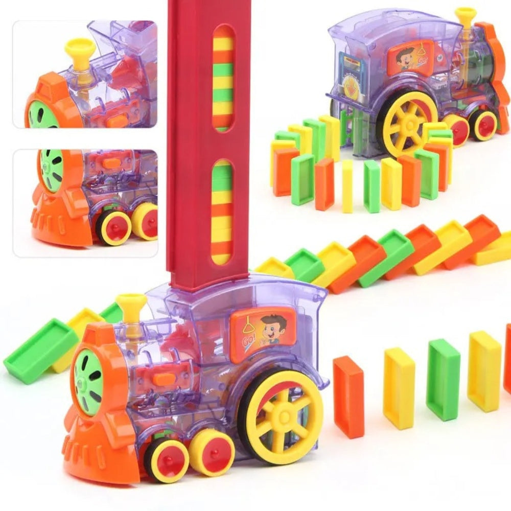 Automatic Domino Train Toy | Lights, Sounds, and Easy Play
