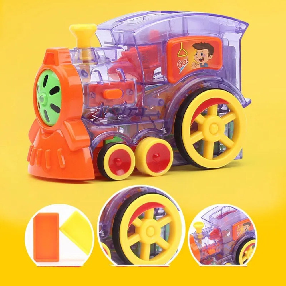 Automatic Domino Train Toy | Lights, Sounds, and Easy Play
