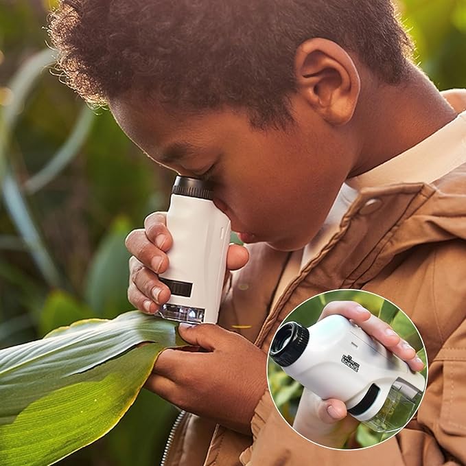 Kids Portable Microscope | 60x-120x Magnification with LED Light