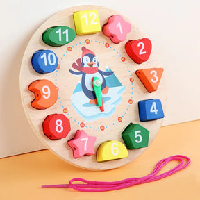 Wooden Clock Learning Toy | Teach Time and Colors Fun