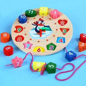 Wooden Clock Learning Toy | Teach Time and Colors Fun