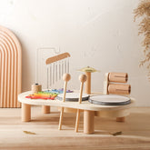 Wooden Music Table for Kids | Xylophone, Drums, and Cymbals Included
