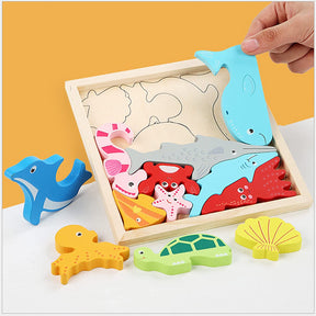 Wooden Shape Puzzle for Kids | Safe Motor Skills Development