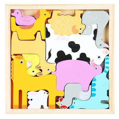 Wooden Shape Puzzle for Kids | Safe Motor Skills Development