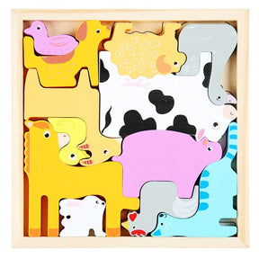Wooden Shape Puzzle for Kids | Safe Motor Skills Development