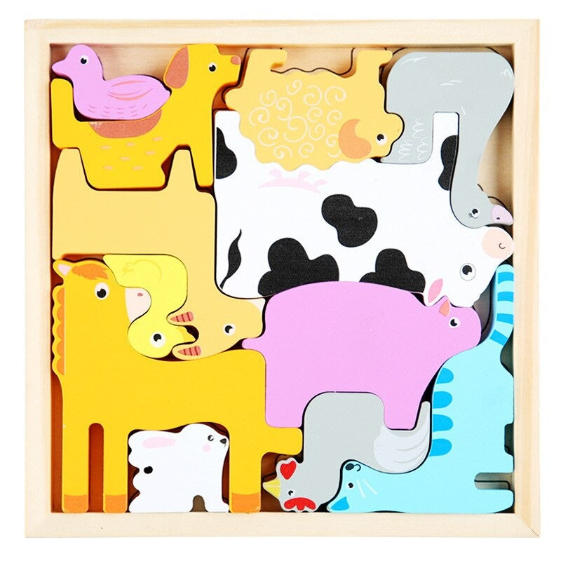 Wooden Shape Puzzle for Kids | Safe Motor Skills Development