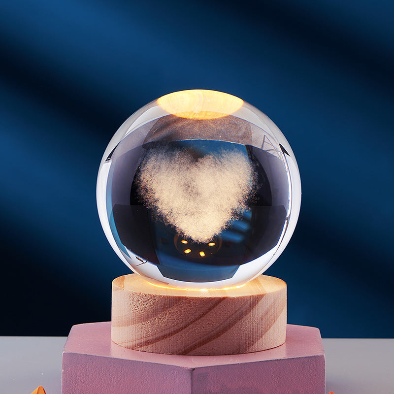3D Crystal Night Light | USB-Powered Ambient Lamp