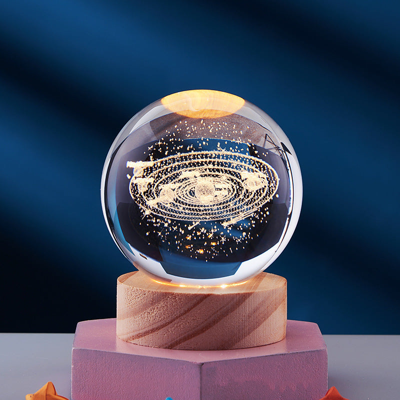 3D Crystal Night Light | USB-Powered Ambient Lamp