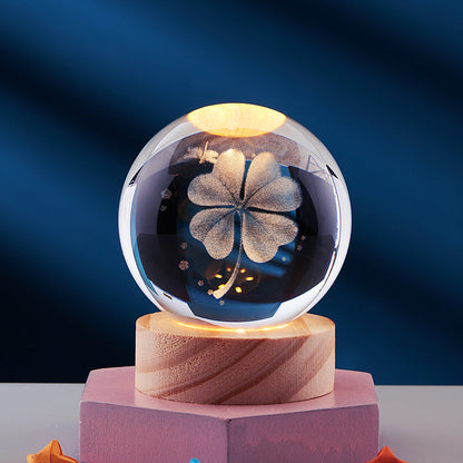 3D Crystal Night Light | USB-Powered Ambient Lamp