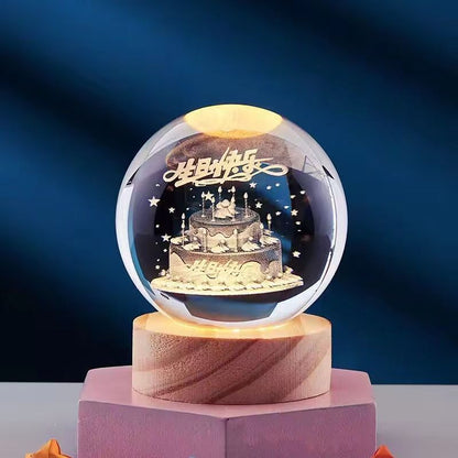 3D Crystal Night Light | USB-Powered Ambient Lamp