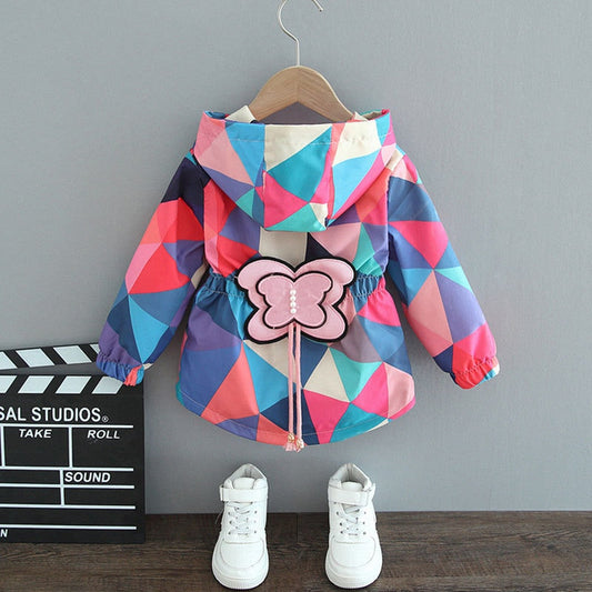 Stylish Girls Raincoat | Lightweight Waterproof Design with Butterfly Drawstring