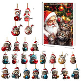 Cat Christmas Ornaments Set | Whimsical Acrylic Holiday Decor