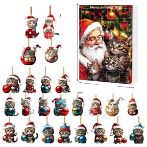 Cat Christmas Ornaments Set | Whimsical Acrylic Holiday Decor