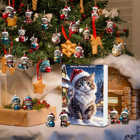 Cat Christmas Ornaments Set | Whimsical Acrylic Holiday Decor