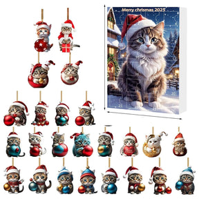 Cat Christmas Ornaments Set | Whimsical Acrylic Holiday Decor