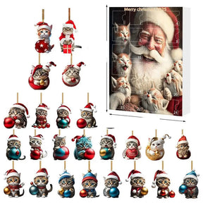 Cat Christmas Ornaments Set | Whimsical Acrylic Holiday Decor