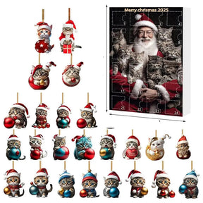 Cat Christmas Ornaments Set | Whimsical Acrylic Holiday Decor
