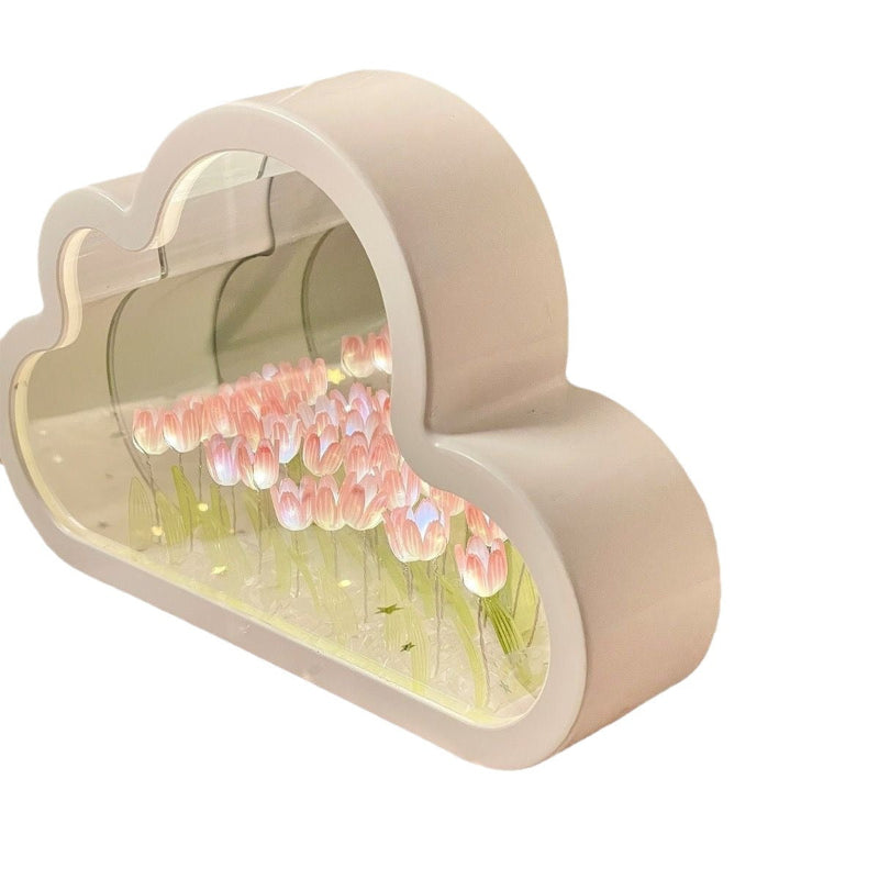 LED Floral Infinity Mirror Lamp | Elegant Warm White Glow