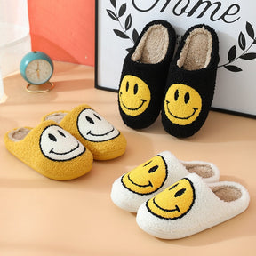 Cozy Winter Slippers | Soft Faux Fur and Smiley Design