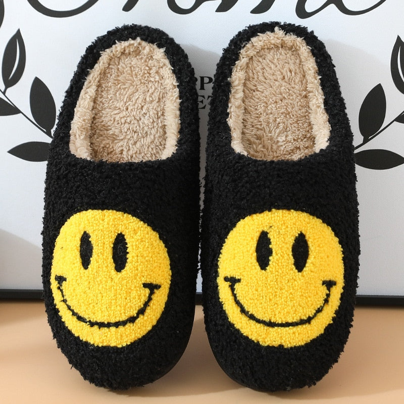 Cozy Winter Slippers | Soft Faux Fur and Smiley Design
