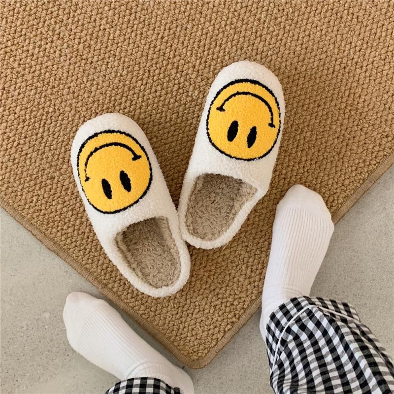 Cozy Winter Slippers | Soft Faux Fur and Smiley Design