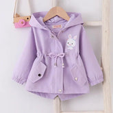 Girls Hooded Rain Jacket | Cute Rabbit Design for Spring & Autumn