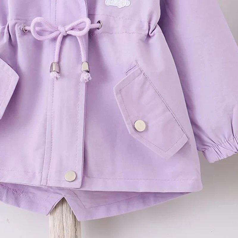 Girls Hooded Rain Jacket | Cute Rabbit Design for Spring & Autumn