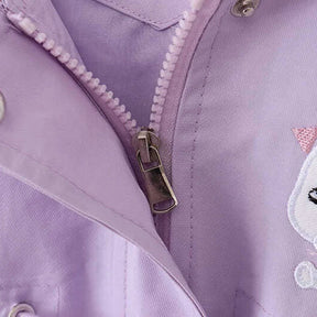 Girls Hooded Rain Jacket | Cute Rabbit Design for Spring & Autumn
