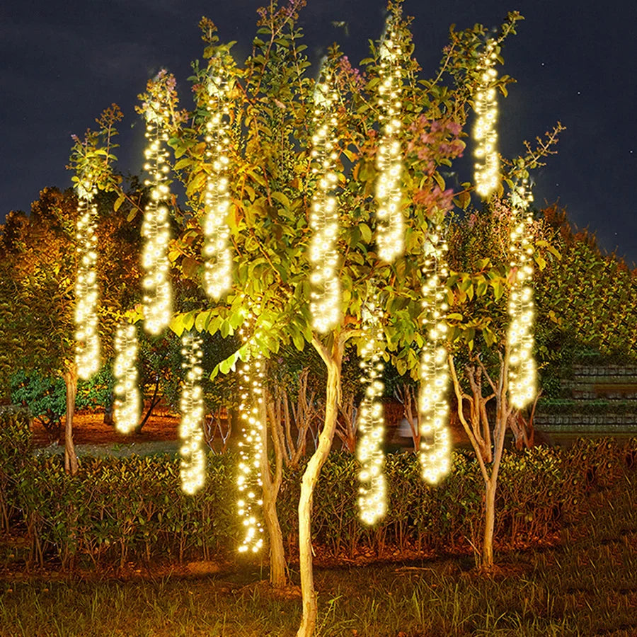 Outdoor LED String Lights | Meteor Shower Effect for Gardens