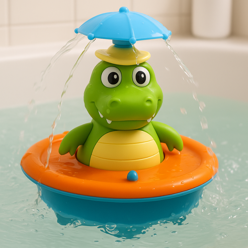 Floating Crocodile Bath Toy | Light-Up Spray Effects for Kids
