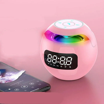 Bluetooth Alarm Clock Speaker | Colorful Night Light with Clear Display