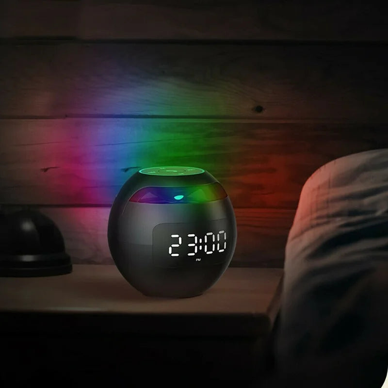 Bluetooth Alarm Clock Speaker | Colorful Night Light with Clear Display
