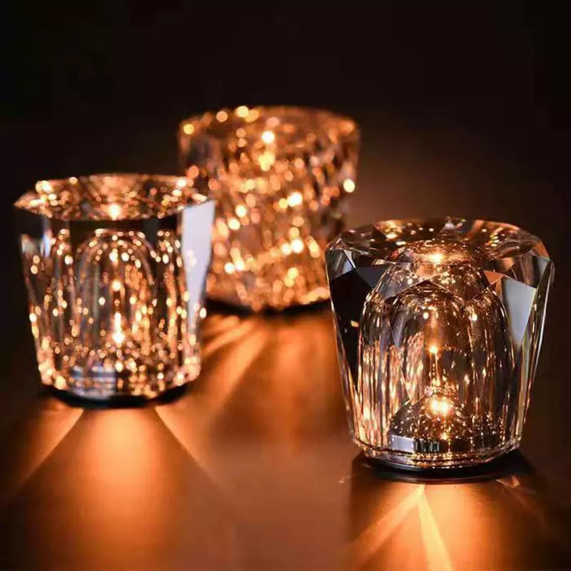 Wireless LED Crystal Lamp | Elegant Design with Long Battery Life