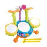 Toddler Musical Drum Set | Colorful Lights and Microphone