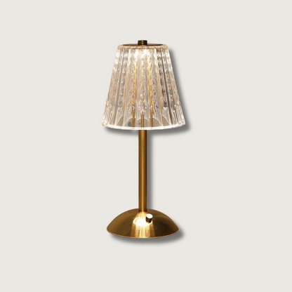 Vintage Table Lamp | Elegant Crystal Shade with Adjustable Lighting