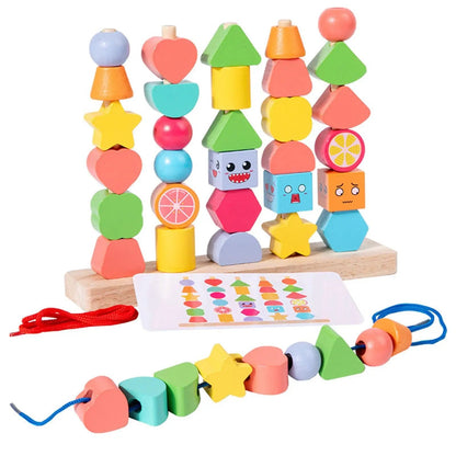 Wooden Learning Blocks Set | 20 Eco-Friendly Pieces for Kids