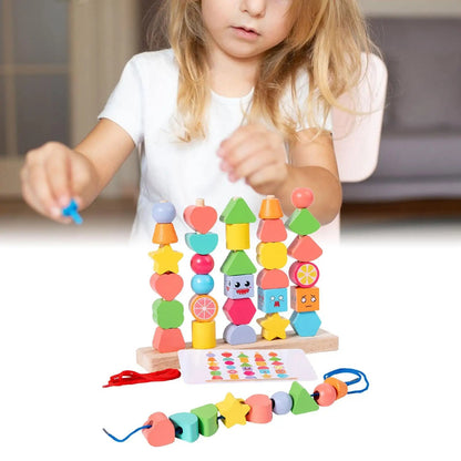 Wooden Learning Blocks Set | 20 Eco-Friendly Pieces for Kids