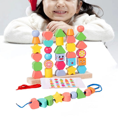Wooden Learning Blocks Set | 20 Eco-Friendly Pieces for Kids