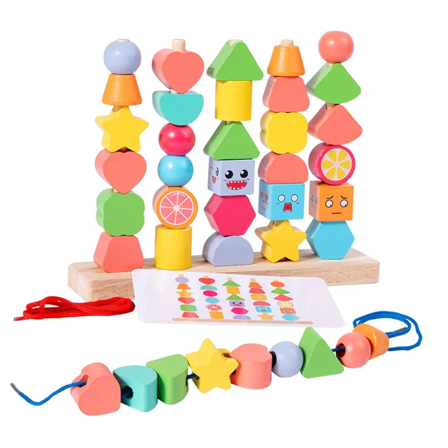 Wooden Learning Blocks Set | 20 Eco-Friendly Pieces for Kids
