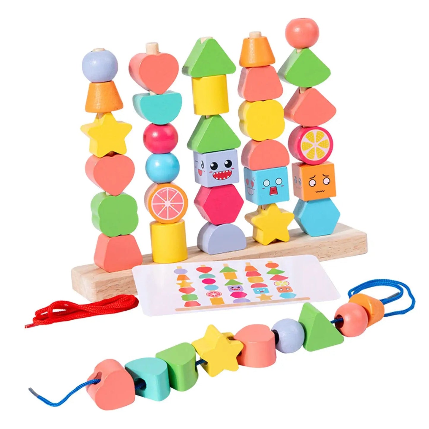 Wooden Learning Blocks Set | 20 Eco-Friendly Pieces for Kids