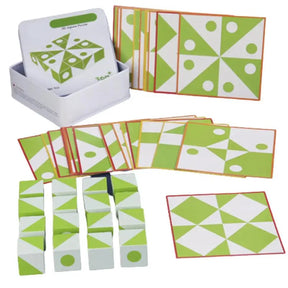 Wooden Geometric Puzzle Game | 16 Blocks and 30 Patterns for Creative Learning
