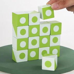 Wooden Geometric Puzzle Game | 16 Blocks and 30 Patterns for Creative Learning