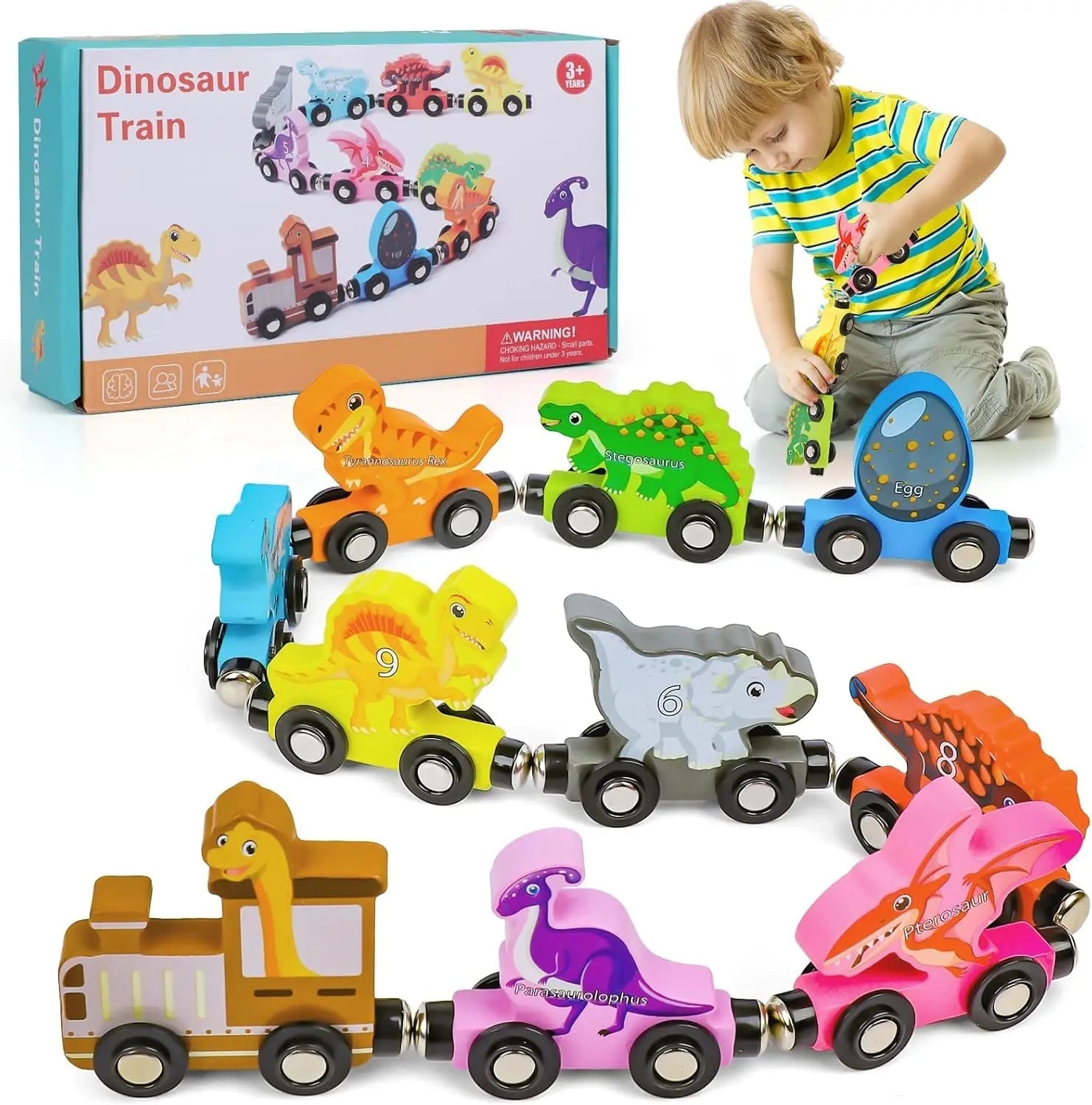 Wooden Magnetic Train Set | Colorful Learning & Motor Skills
