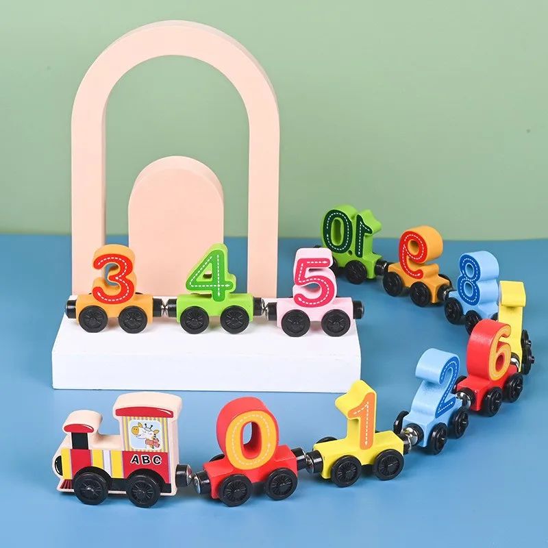 Wooden Magnetic Train Set | Colorful Learning & Motor Skills